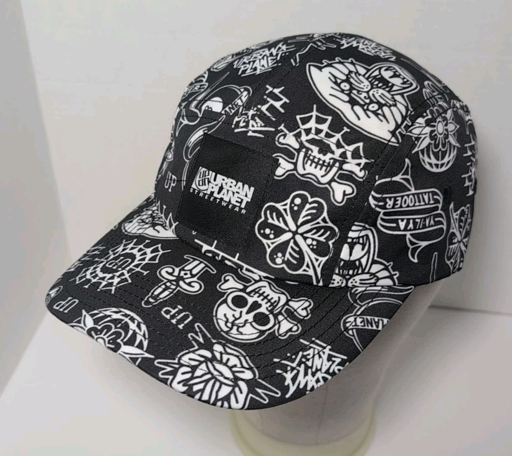 Urban Planet Streetwear Hat Adjustable Black/White Tattoo Style