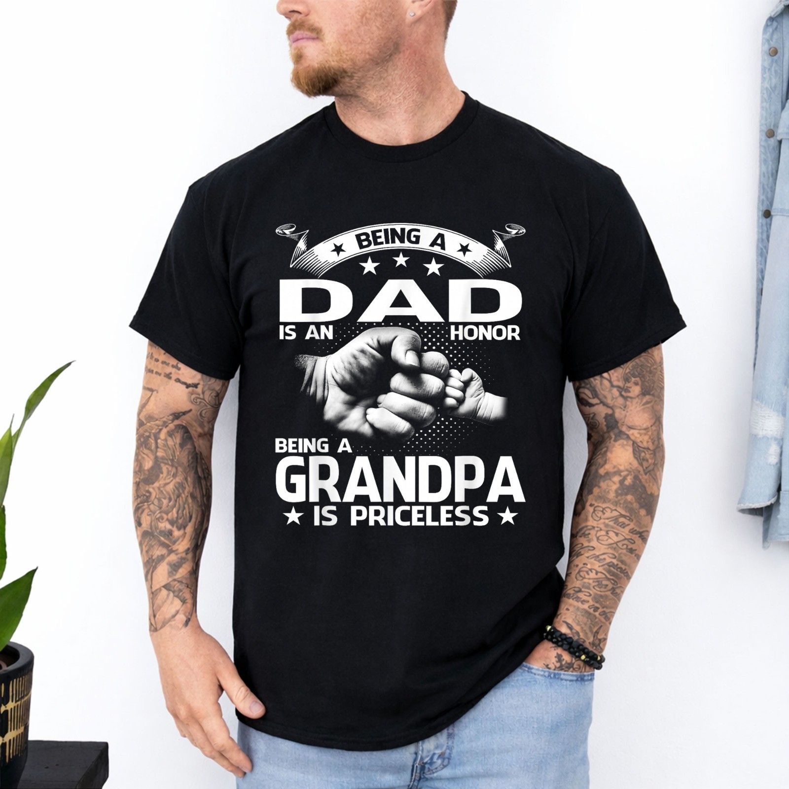 Being A Dad is an Honor Being A Grandpa is Priceless Tees T Shirt