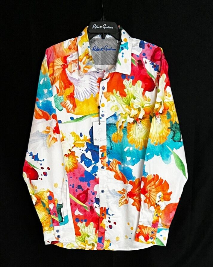 Robert Graham SORRENTINE Embroidered Floral Rainbow Colors 2XL $348 NWT XXL