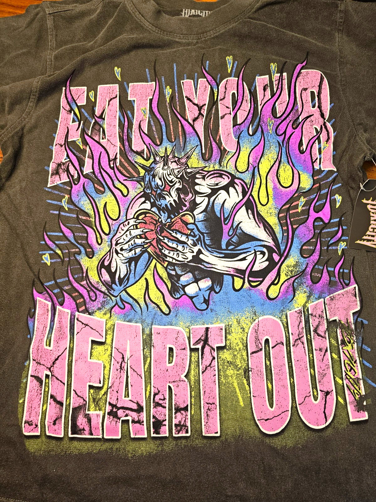 Heart Out Eat Your Heart Out Love On The Brain Graphic Crew Neck Tee Black S