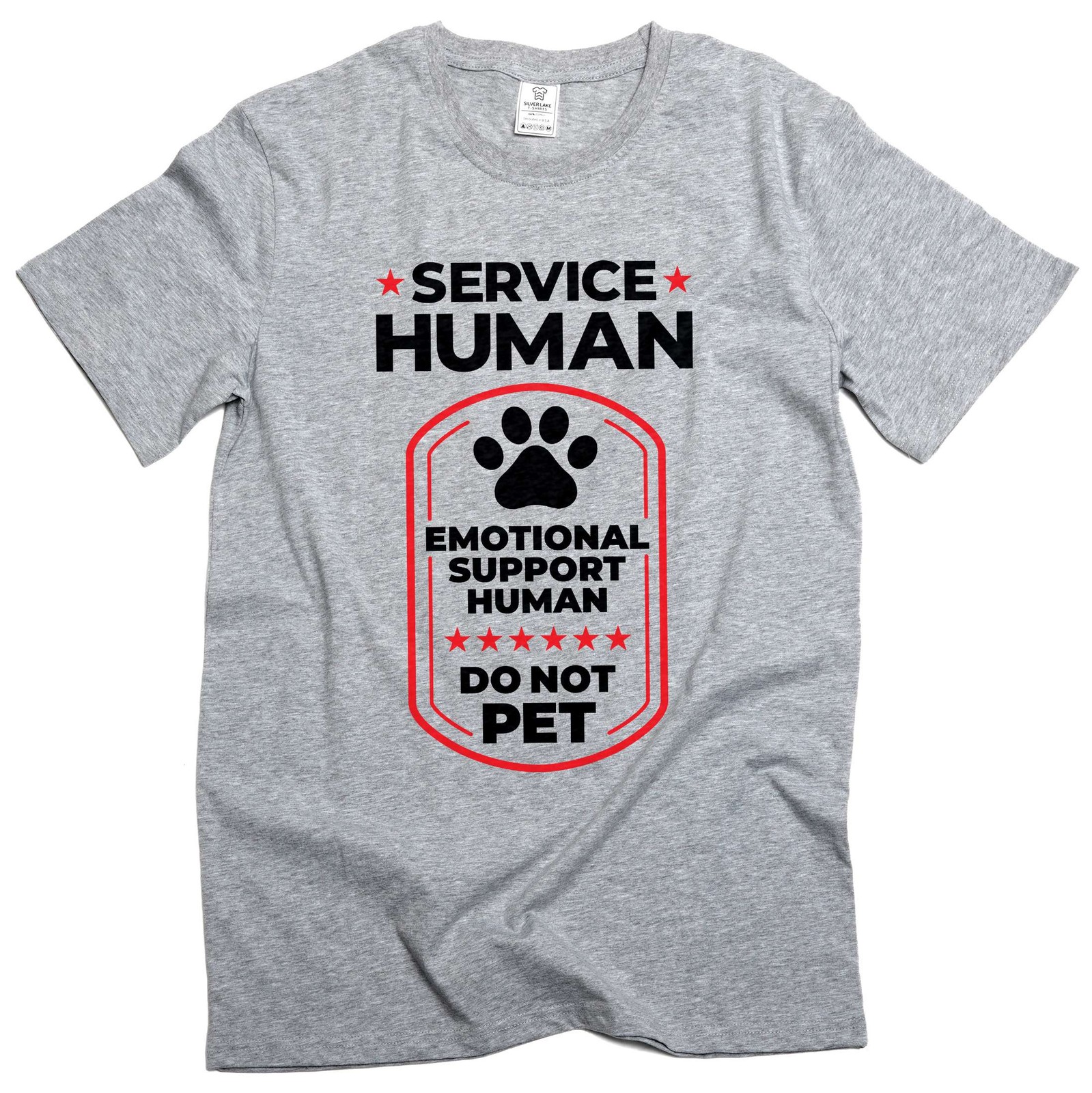 Men’s Service Human Shirt Emotional Support Tee Funny Saying T-Shirt Joke Tee