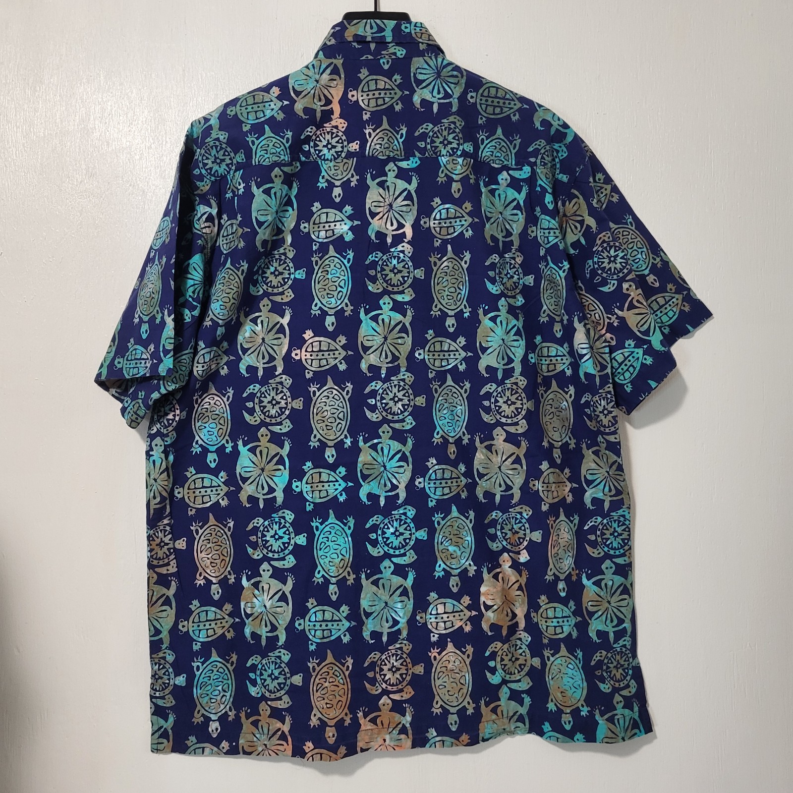 Rum Reggae VTG Mens Turtle Button Up Short Sleeve Tropical Hawaiian Shirts Sz XL