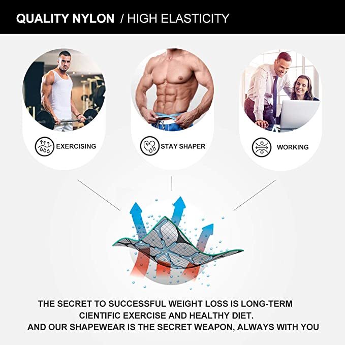 Men Slimming Body Shaper Shirt Belly Tummy Control Vest Compression Tank Top Gym
