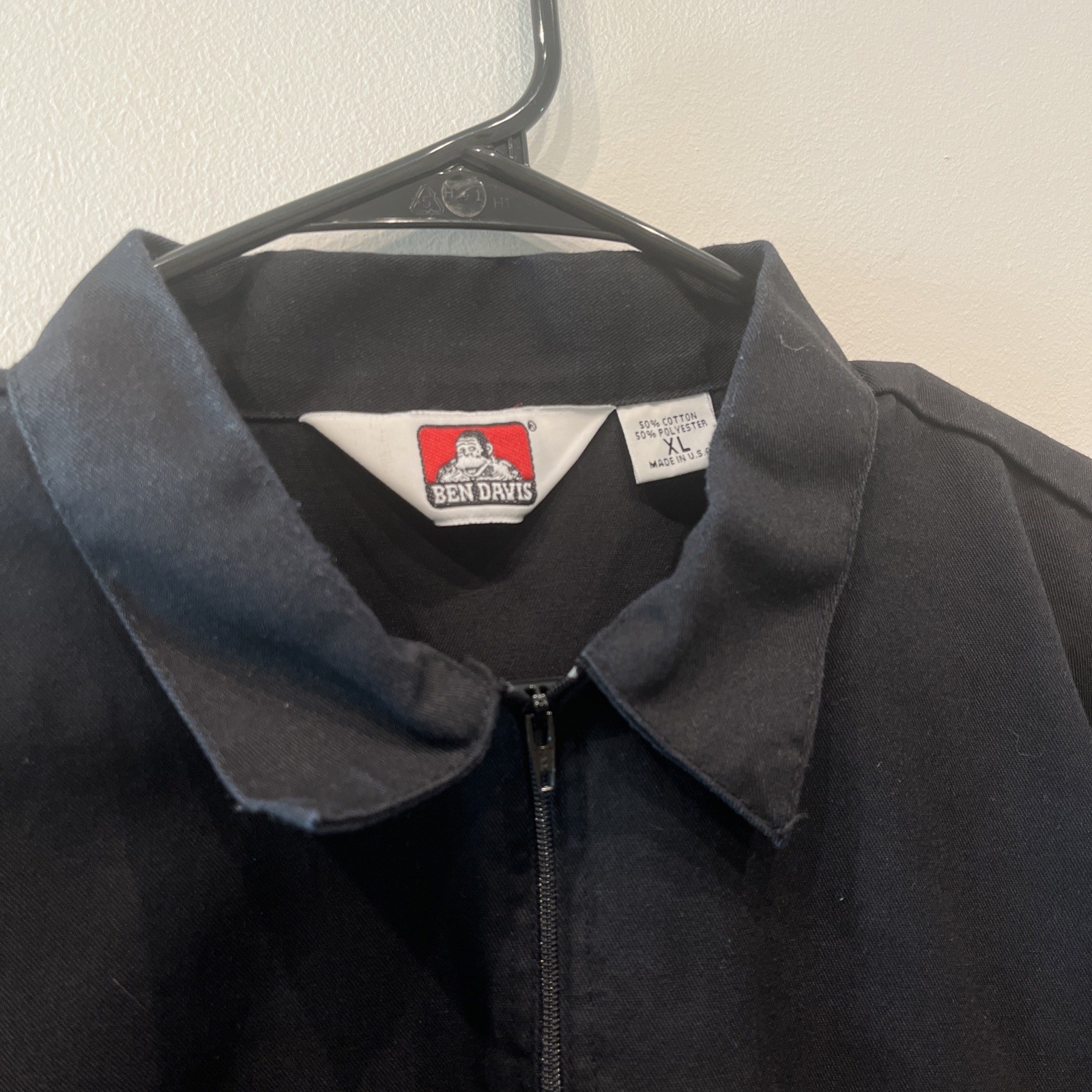 Ben Davis Men’s Black Short Sleeve Work Shirt Black Classic Fit Workwear Size XL