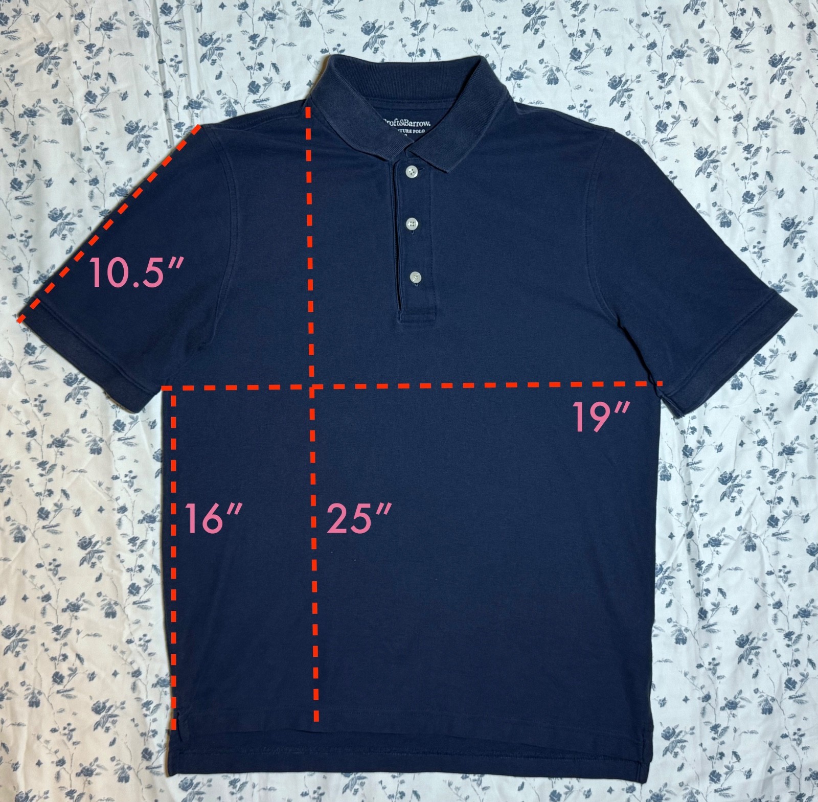 Croft & Barrow Super Soft Mens Small Three Button Polo T-Shirt Dark Navy