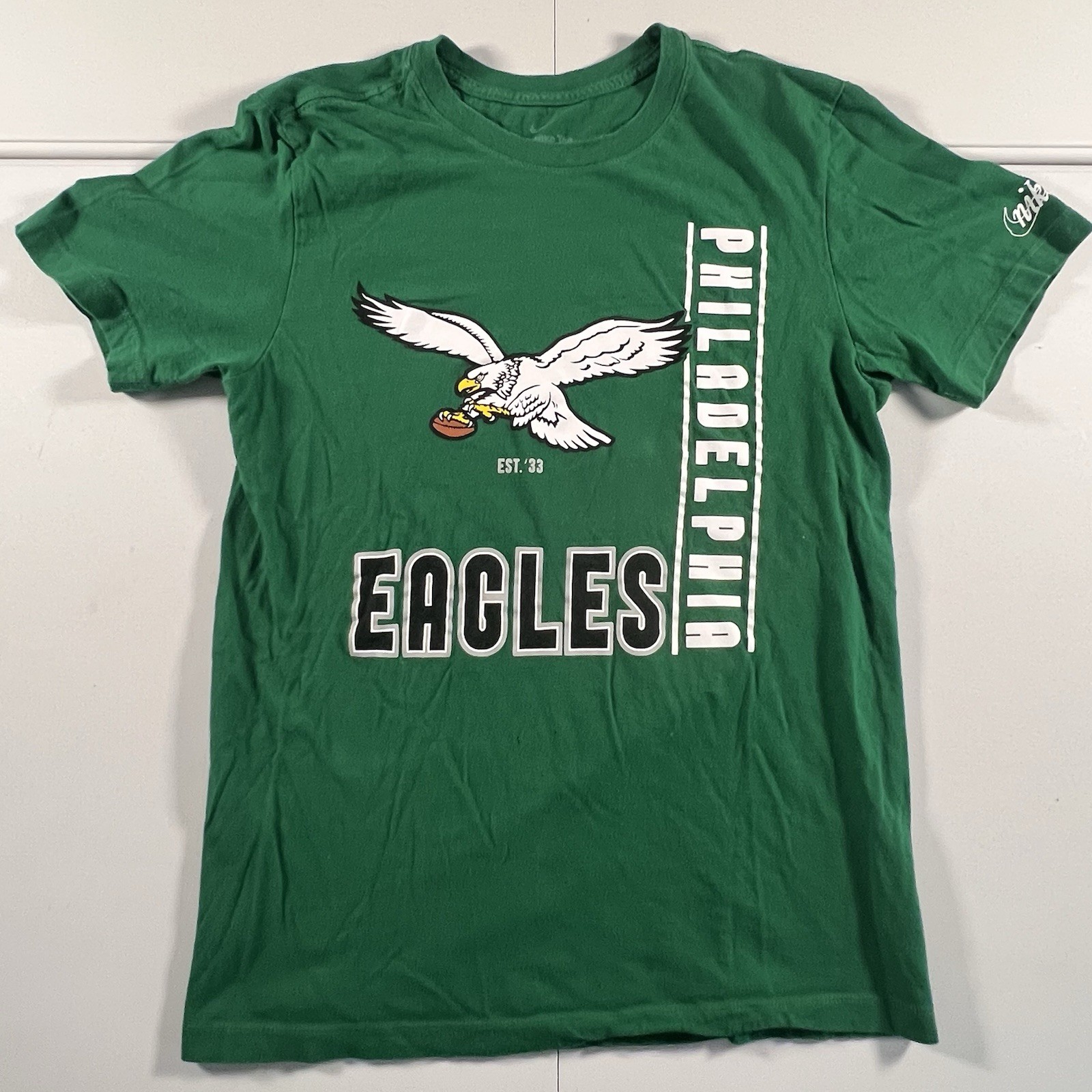 Philadelphia Eagles Nike Rewind Throwback Logo Kelly Green T-Shirt Men’s S NFL