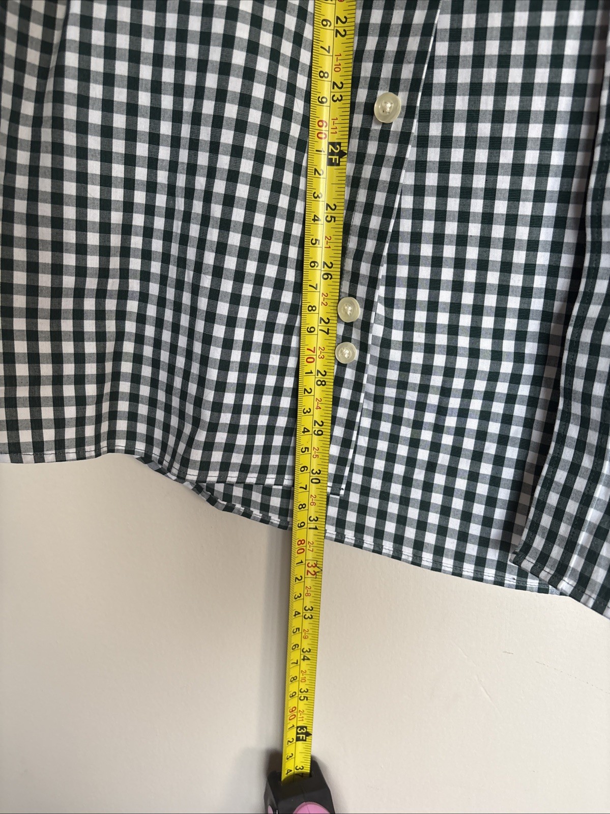 Michael Kors NWT Men’s XL Slim Fit Green White Gingham Dress Shirt 17 34/35
