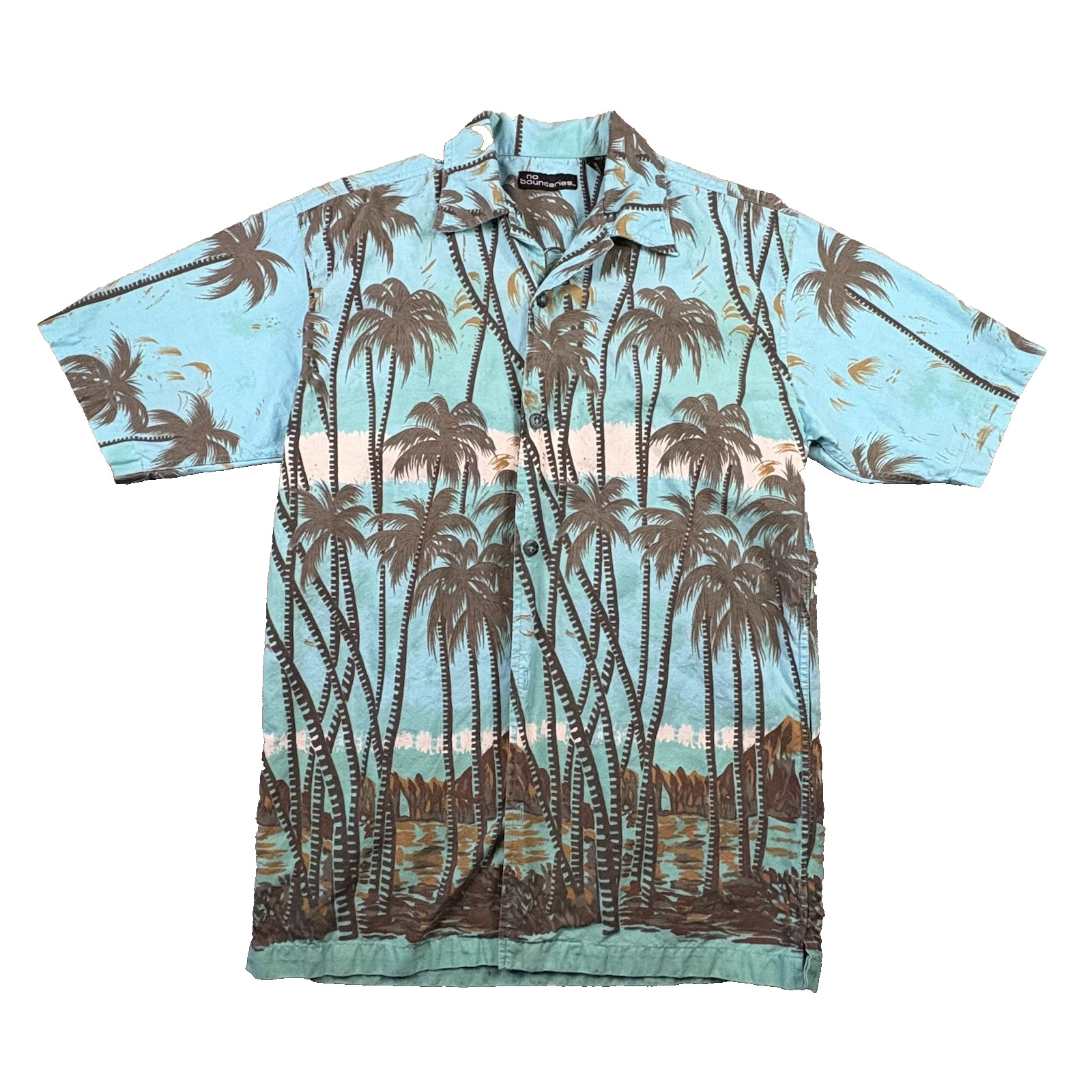 No Boundaries Men’s S Hawaiian Tropical Camp Collar Cotton Shirt SEE DESCRIPTION