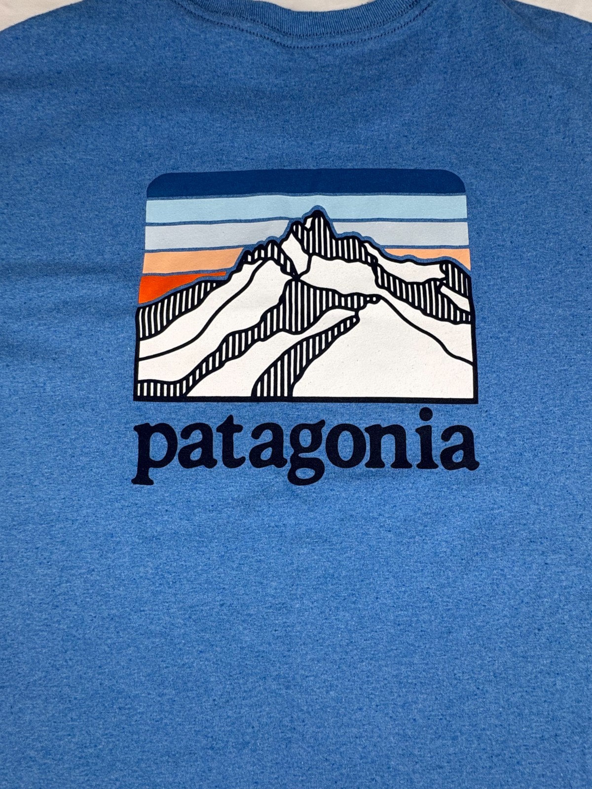Patagonia T-Shirt Men Large Blue Heathered Short Sleeve Pocket Responsibili-Tee