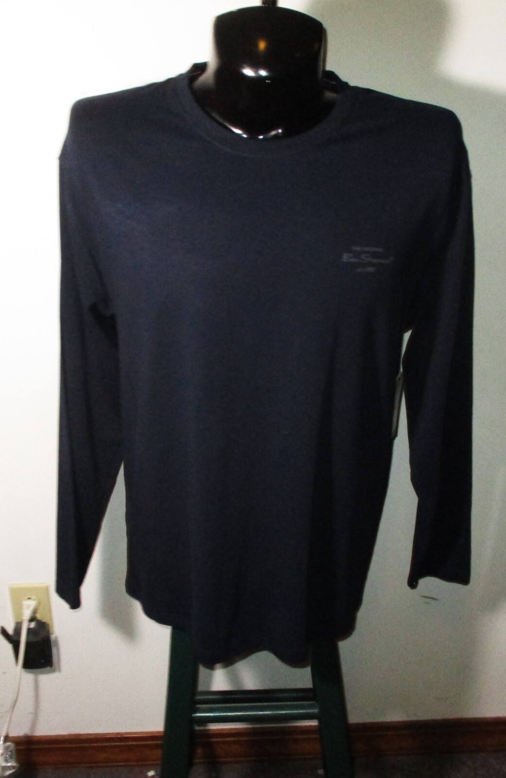 BEN SHERMAN Blue Long Sleeve Compression T-Shirt Men’s Size L NWT $49.50