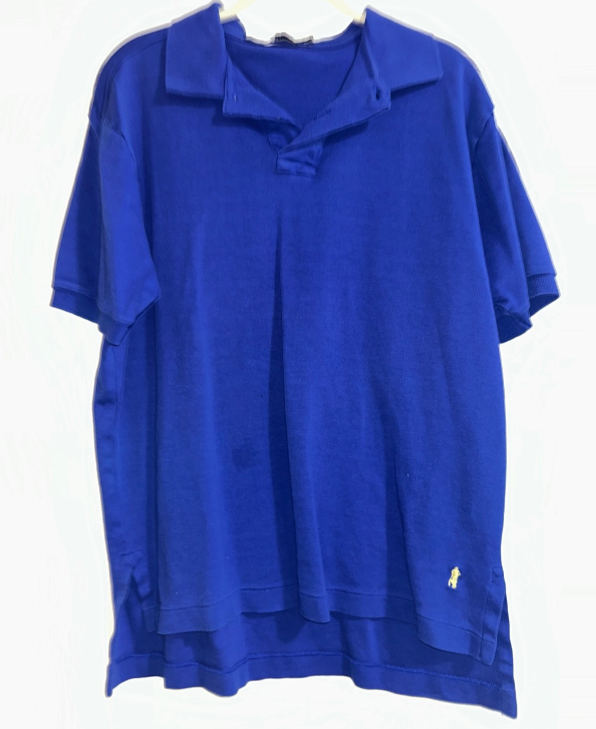 T. Harris London Men’s Polo Shirt size M 100% Cottton Knit Blue Short Sleeve