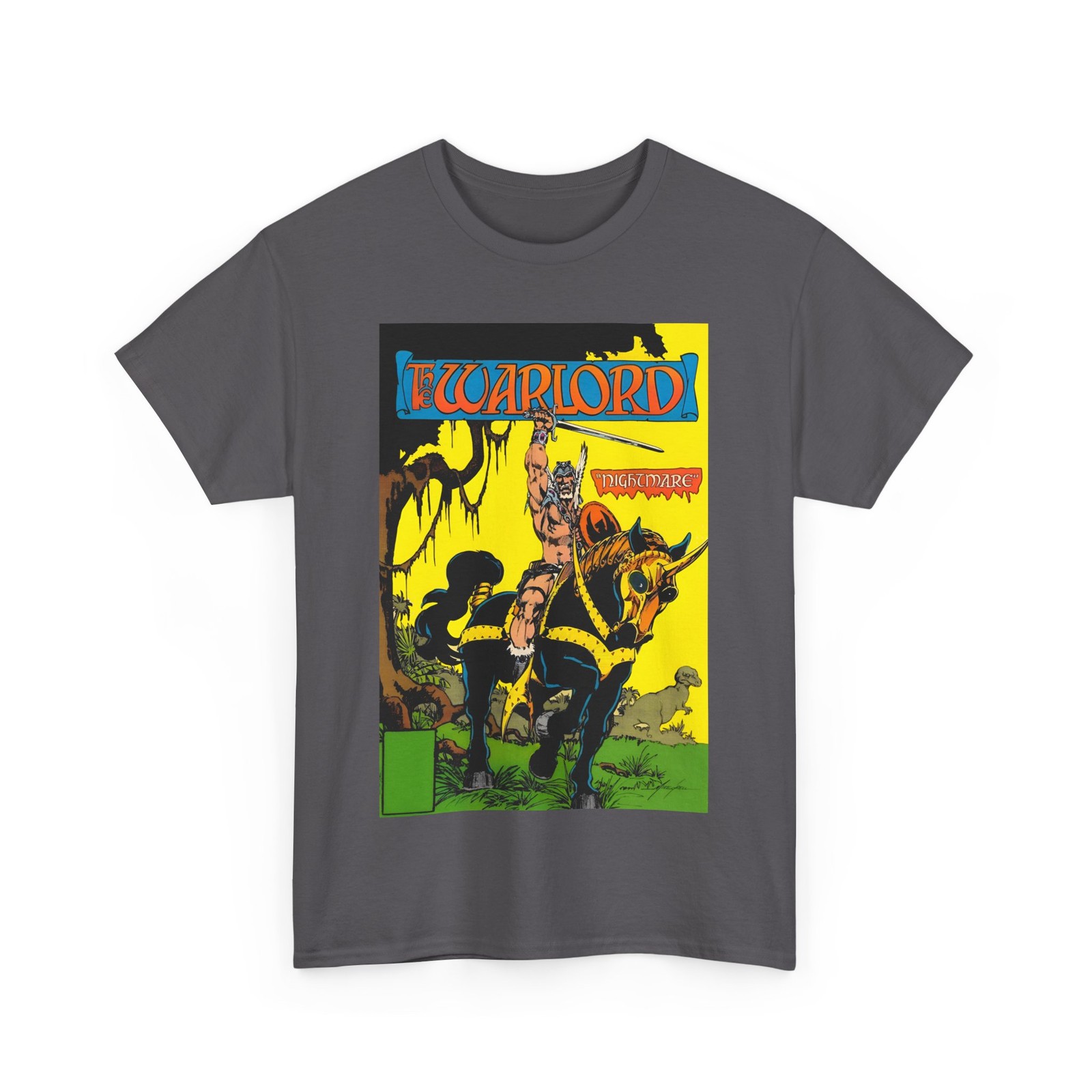 Warlord T-Shirt Mike Grell DC Art Skartaris Travis Morgan 70s Vintage-Style Tee