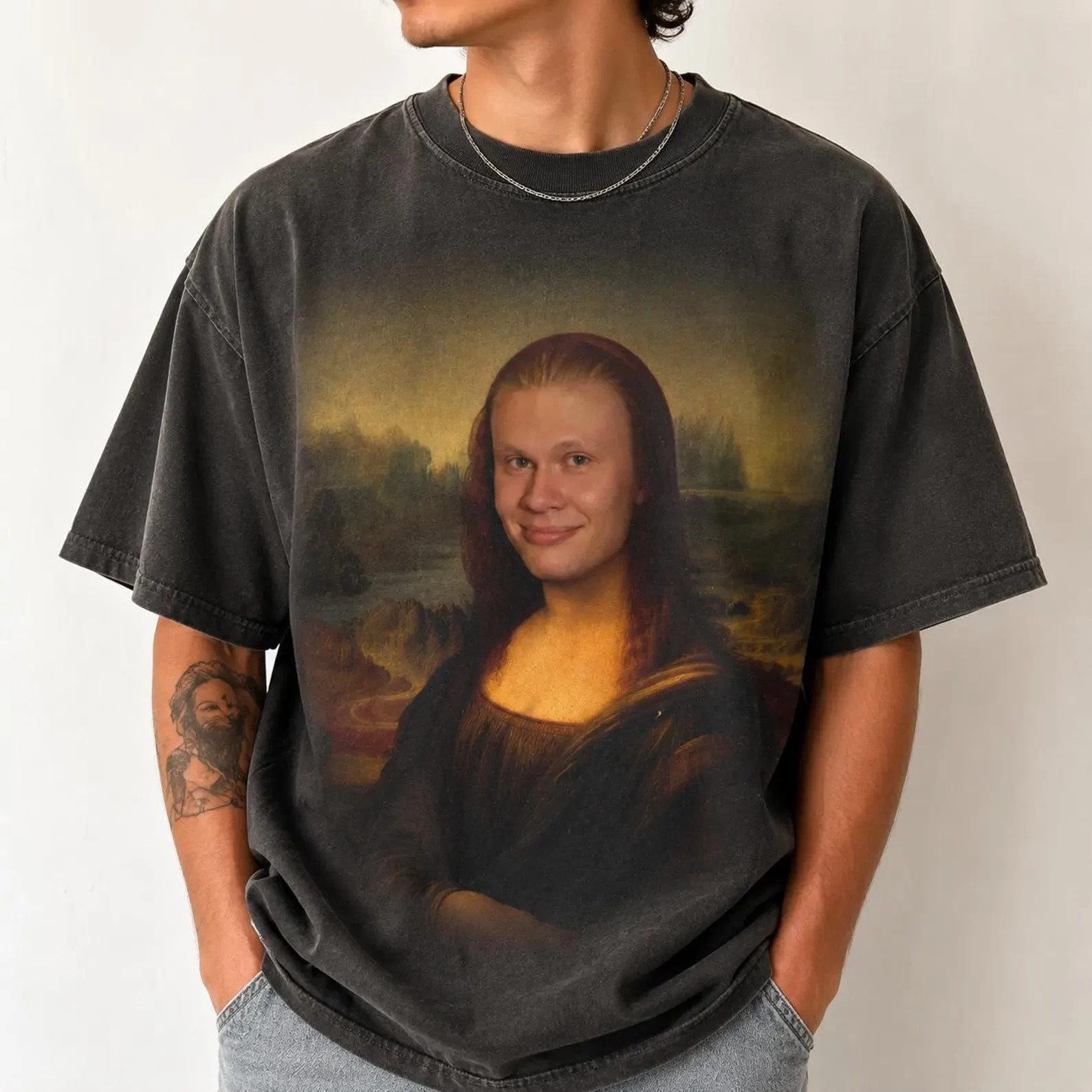 Funny Erling Haaland Mona Lisa Meme Shirt, Norway Haaland 9 Shirt, Soccer FanTee