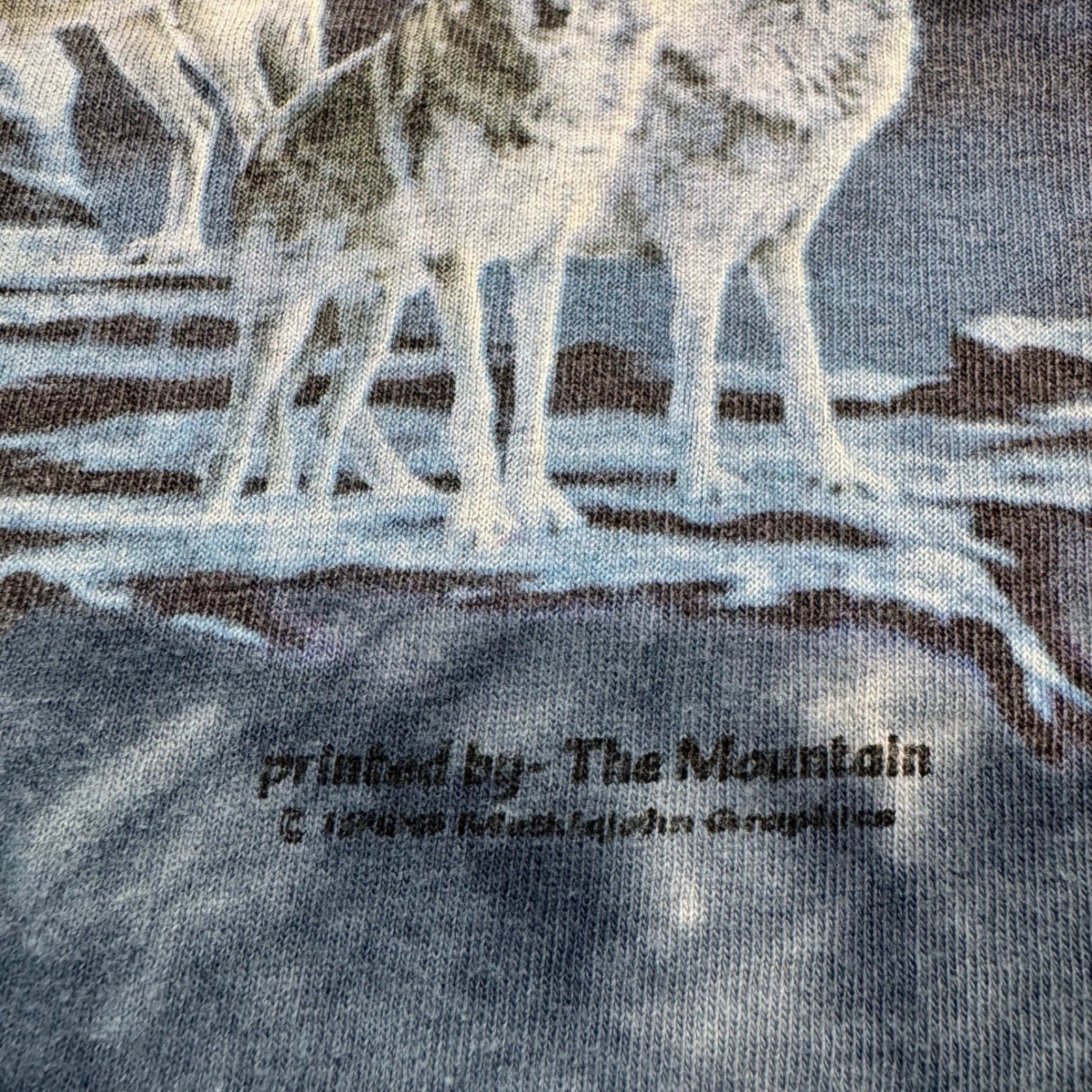 Y2K The Mountain T Shirt Mens Large Blue Tie Dye Wolf Pack Graphic Nature Tee