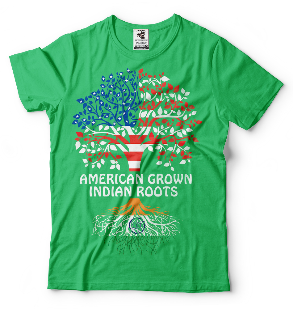 Indian Roots T-shirt American Grown Indian Roots Indian Heritage Tee shirt