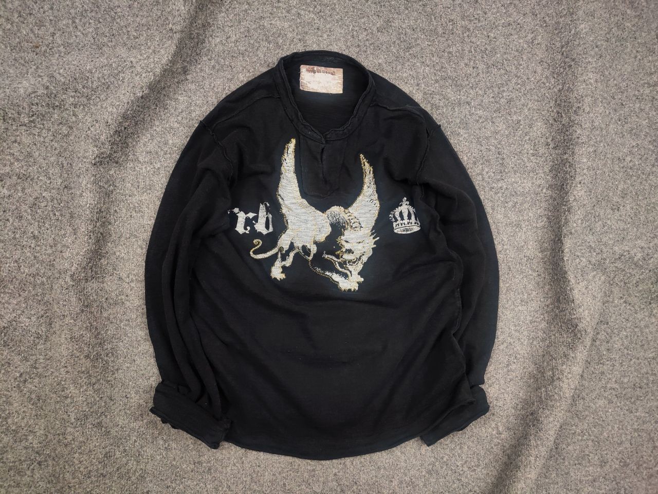 Vintage l.g.b. Japanese Style Logo Faded Distressed Black long sleeve
