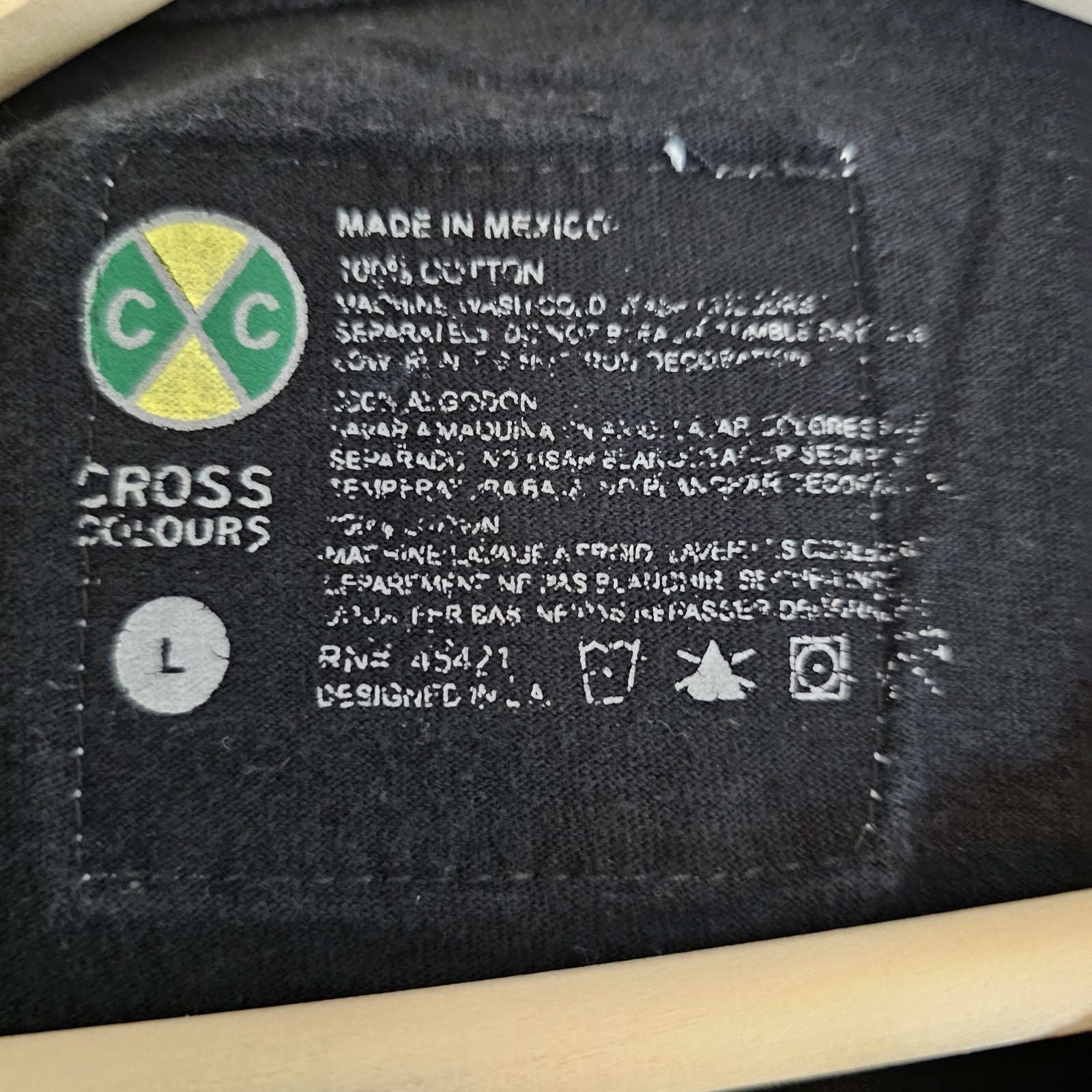Cross Colours CXC Logo Graphic T-Shirt Mens L Black Streetwear
