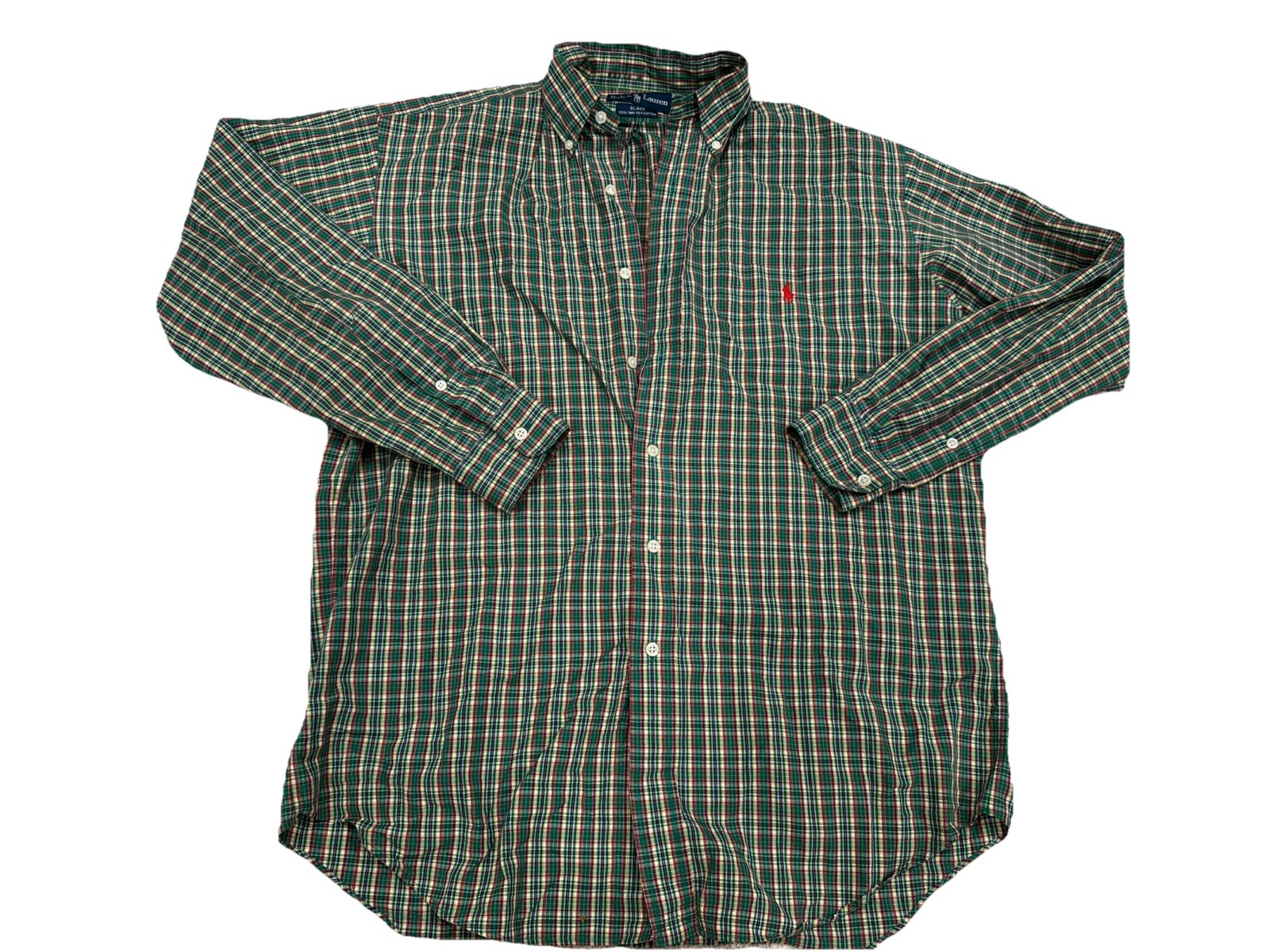Ralph Lauren Men’s Size Med Blake lightweight, cotton plaid, long sleeve Shirt