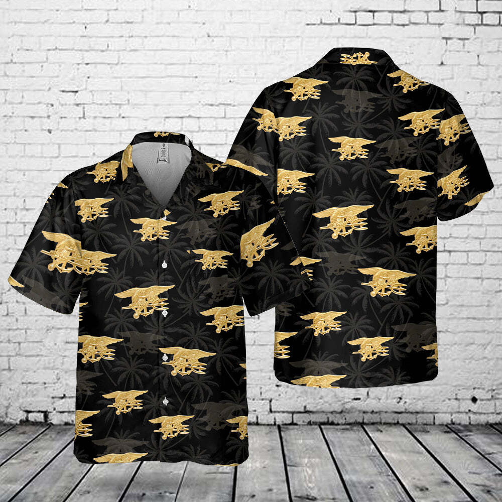 US Navy Special Warfare Badge Pocket Hawaiian Shirt