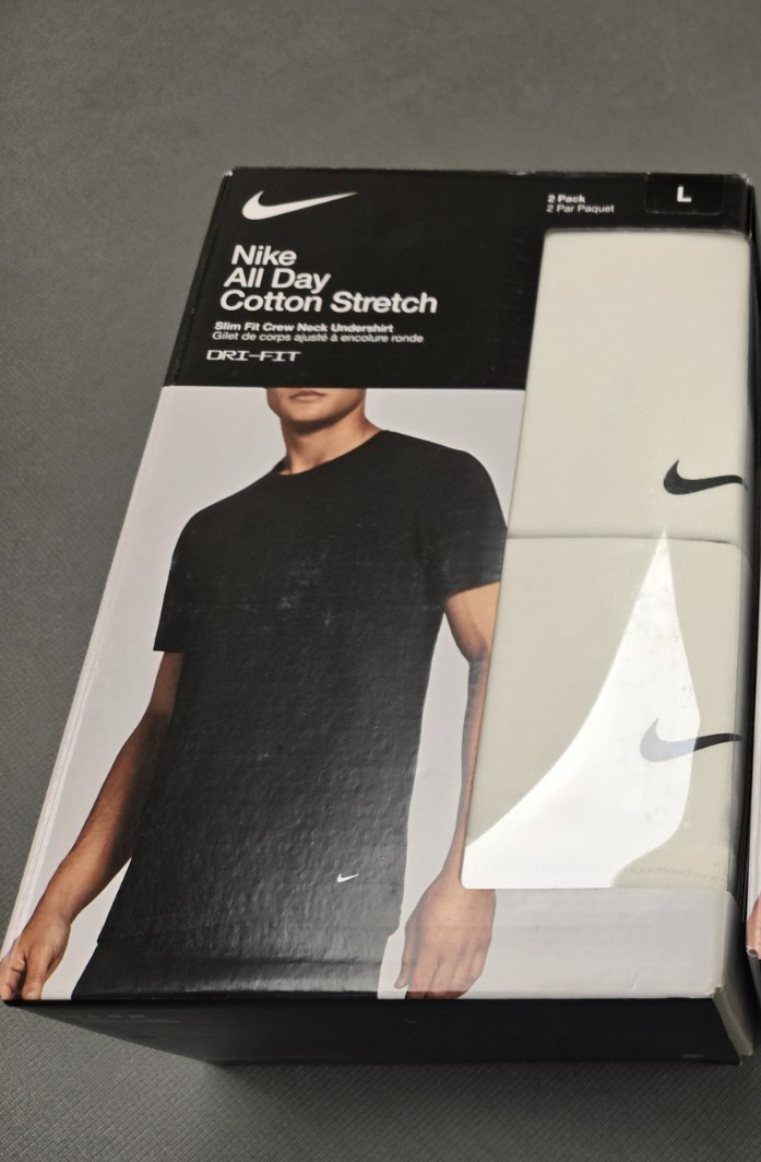 Nike All Day Cotton Stretch Dri-Fit White Shirts – 2 Pack