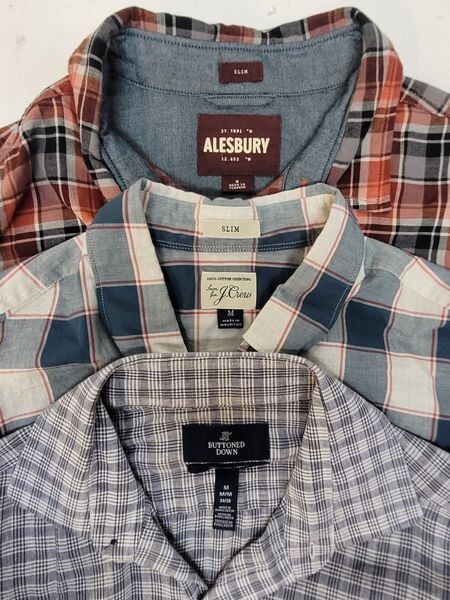 long sleeve button up shirt 3 pack lot of 3 mens casize m slim / we3724 r4 t32