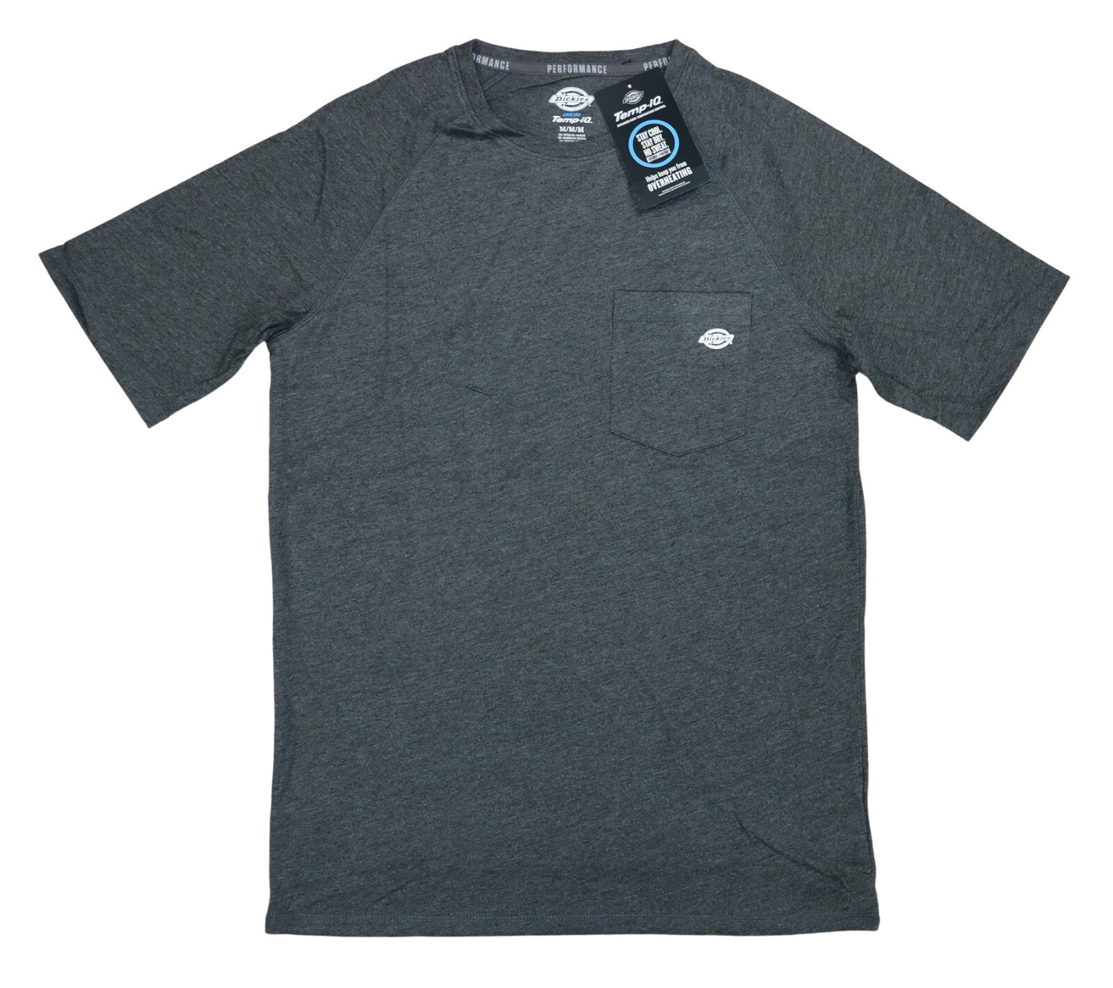 Dickies Short Sleeve Crew Neck Chest Pocket Temp IQ Performance Mens T-Shirt NWT