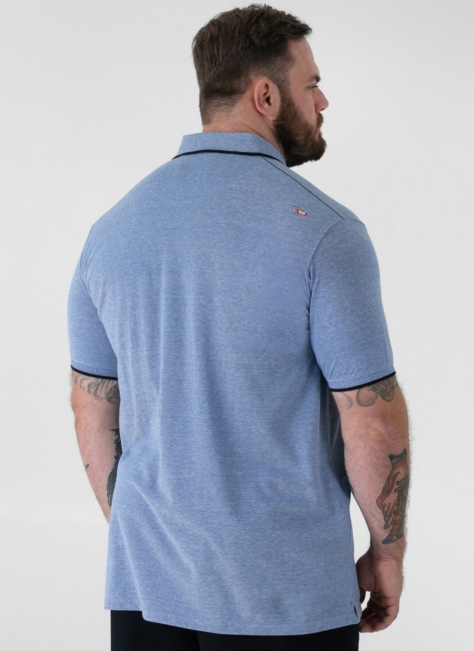 D555 HARVEY Short Sleeve Pique Polo Shirt Blue size 2XL 3XL 4XL 5XL 6XL