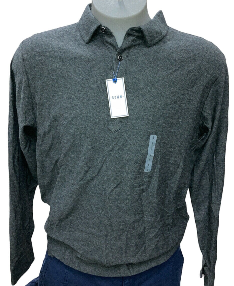 ROWM Charcoal Heather Long Sleeve Mens L NWT $49.50
