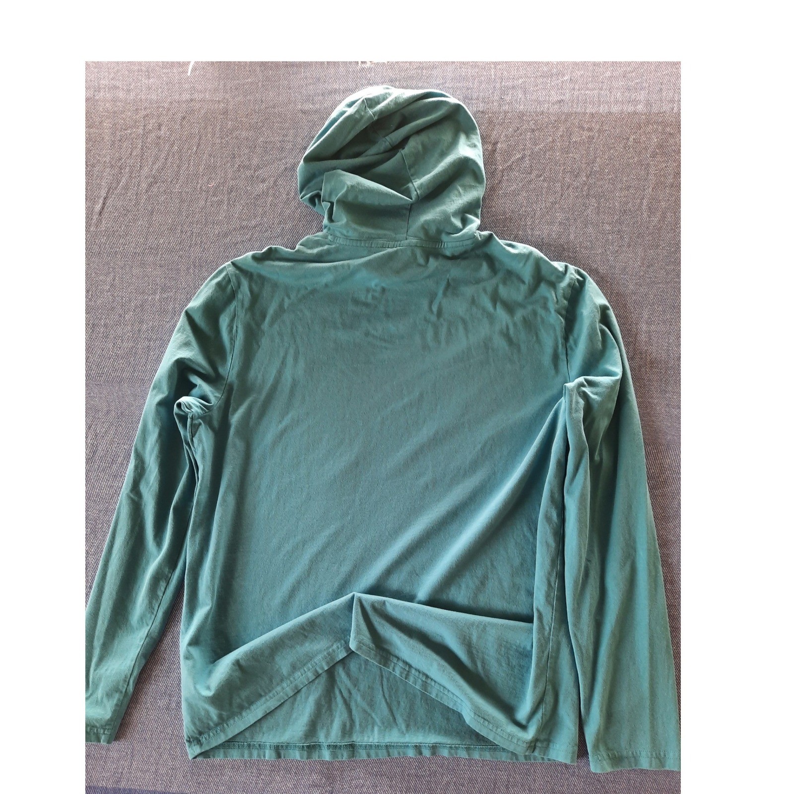 Polo Ralph Lauren Mens Long Sleeve Hooded T-Shirt Teal Blue Cotton Hoodie Large