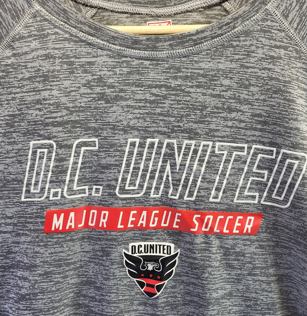 DC United Soccer Shirt Mens XL Gray Performance Short Sleeve MLS
