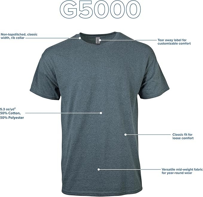 10-Pack Gildan Mens G500 Solid Heavy Cotton Plain Blank Casual Fit T-Shirt Sz XL