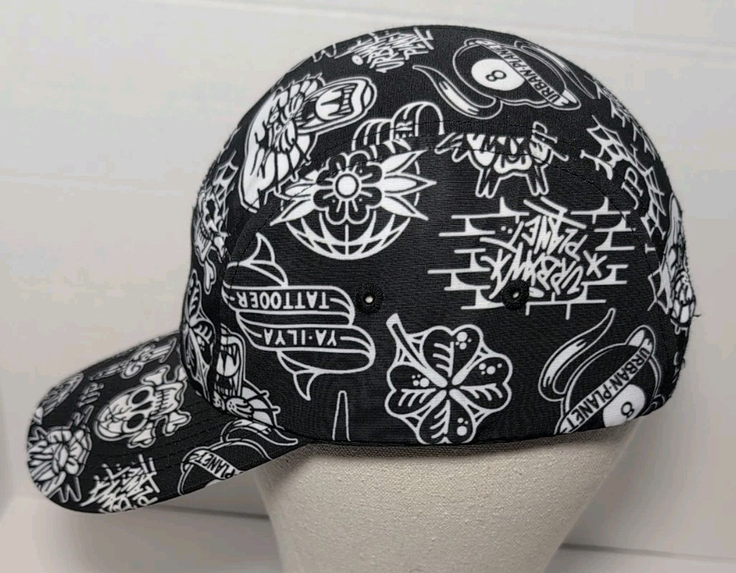 Urban Planet Streetwear Hat Adjustable Black/White Tattoo Style