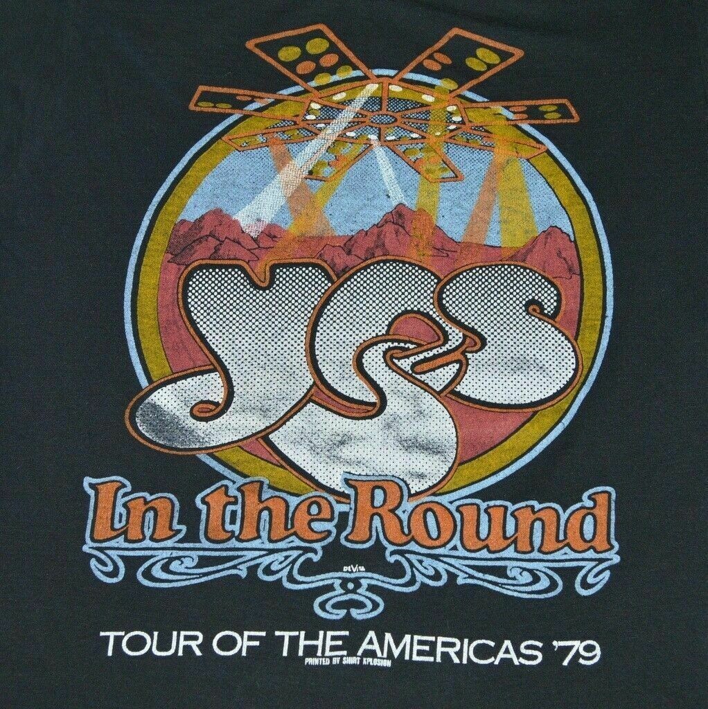 Yes Band In The Round Tour Cotton Black Unisex Full Size Shirt JU167