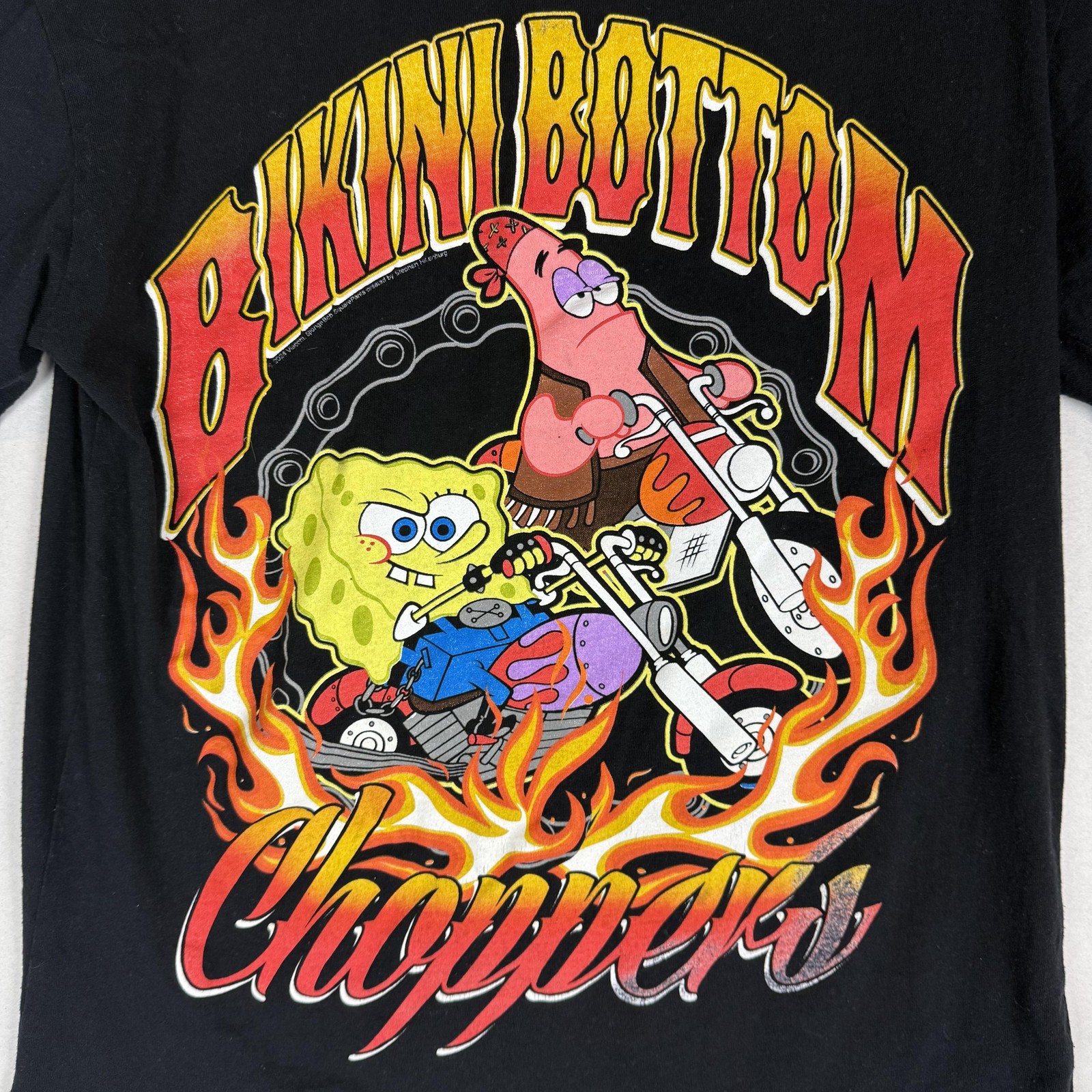 SpongeBob Bikini Bottom Choppers Shirt Mens M Black Graphic Tee Brisco Brands