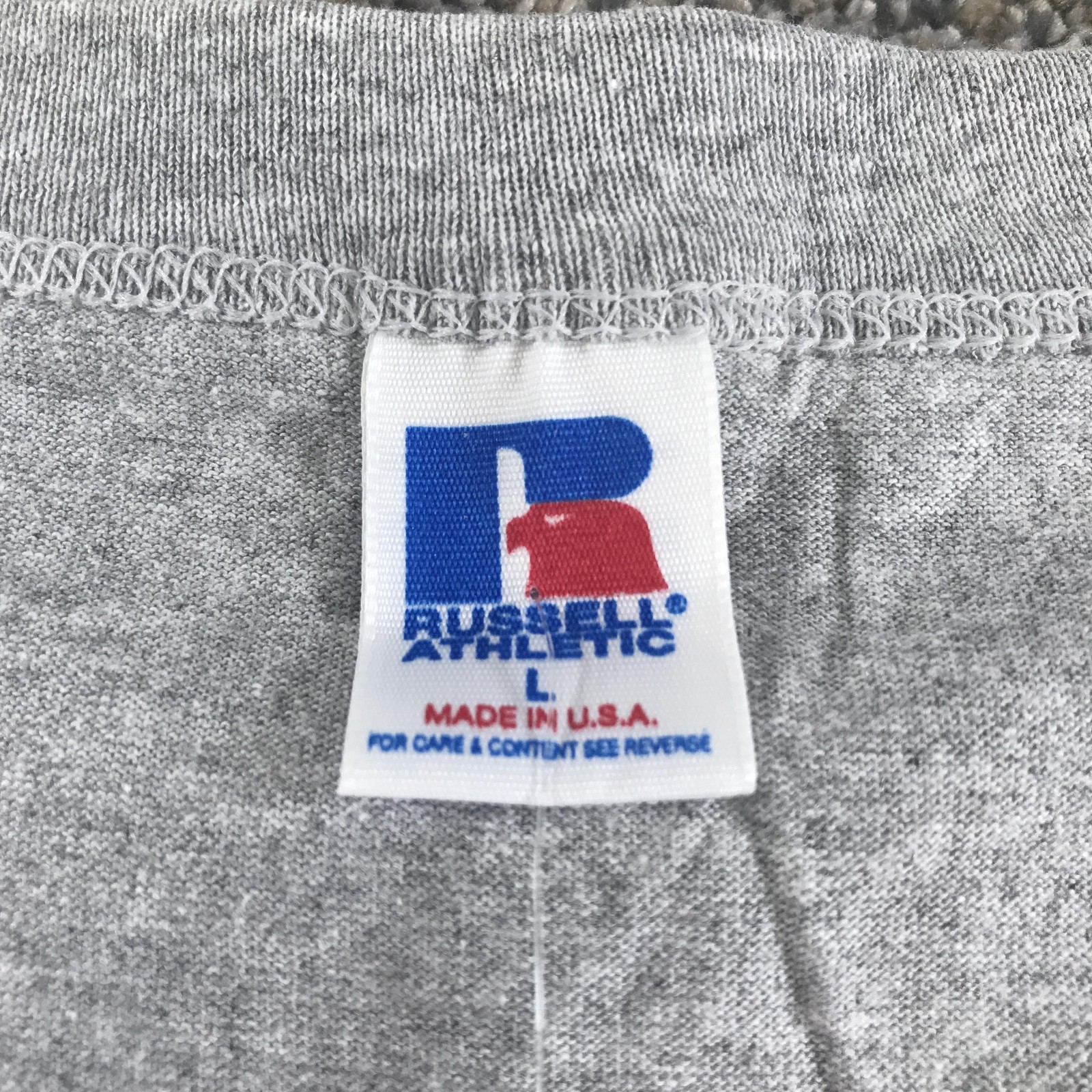 Vintage Russell Athletic Tank Top Mens Large Gray Sleeveless Logo Made USA