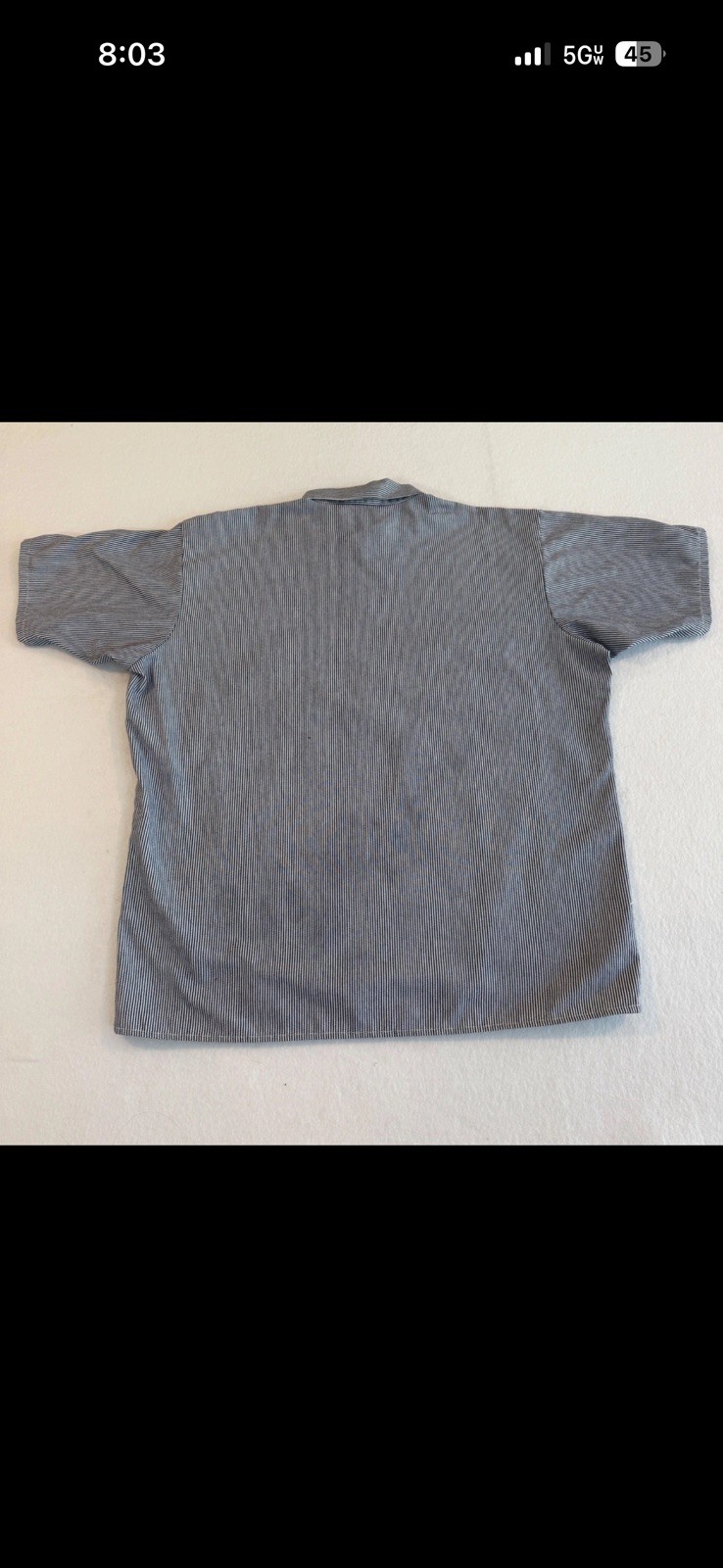 Ben Davis Hickory Stripe Half Zip Work Shirt Mens Large Blue White