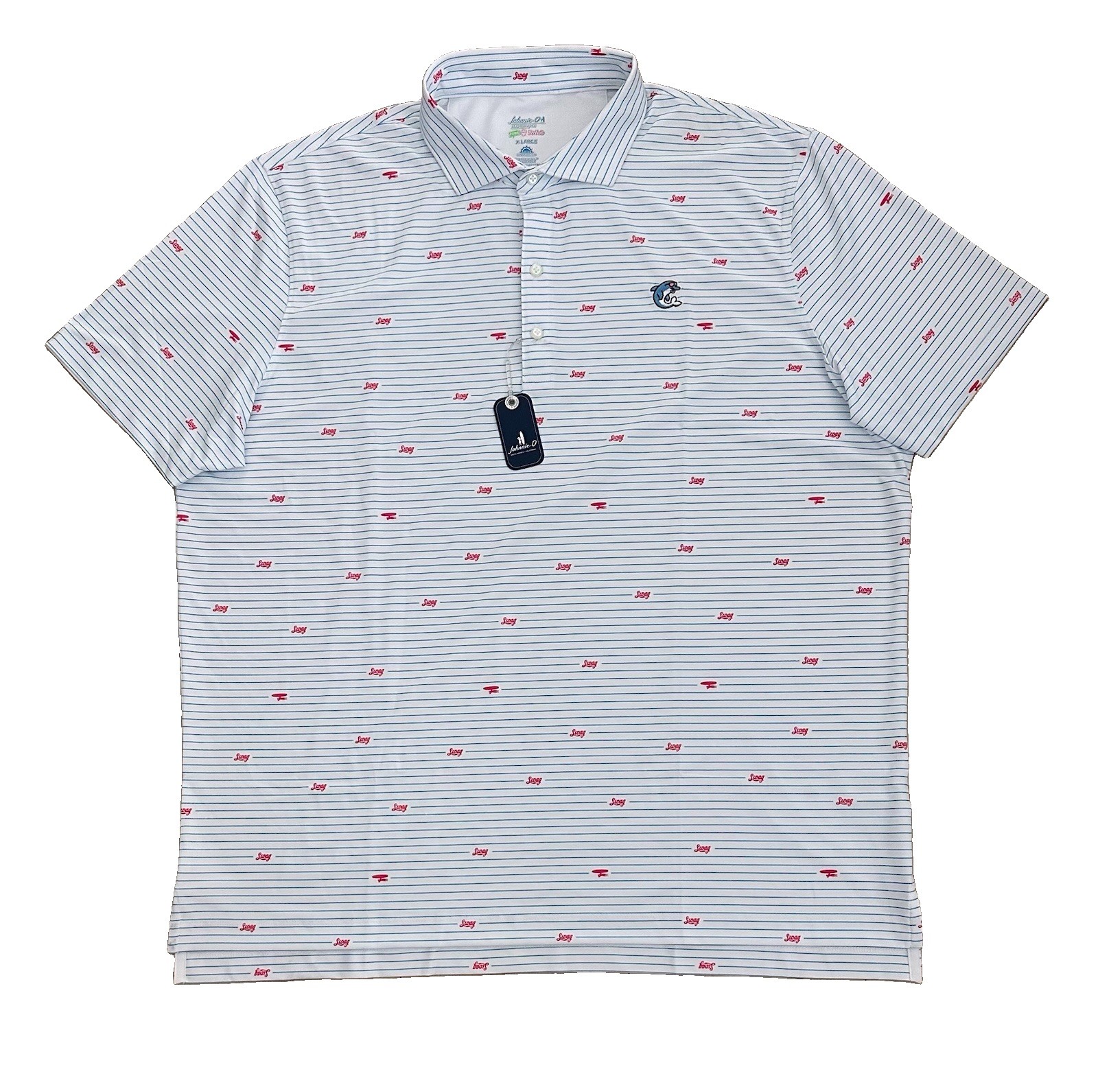 Johnnie-O x Swag Golf Performance Polo Mens X-LARGE Wavefinder White NWT XL