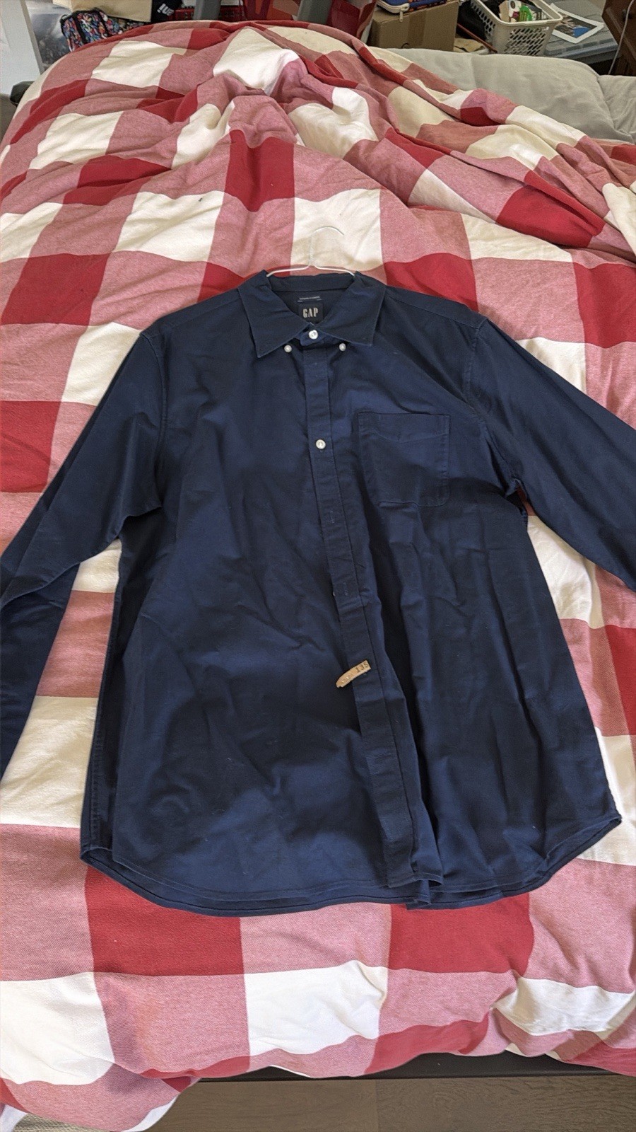 Gap Men XL Standard Fit Stretch Button Shirt Long Sleeve Blue