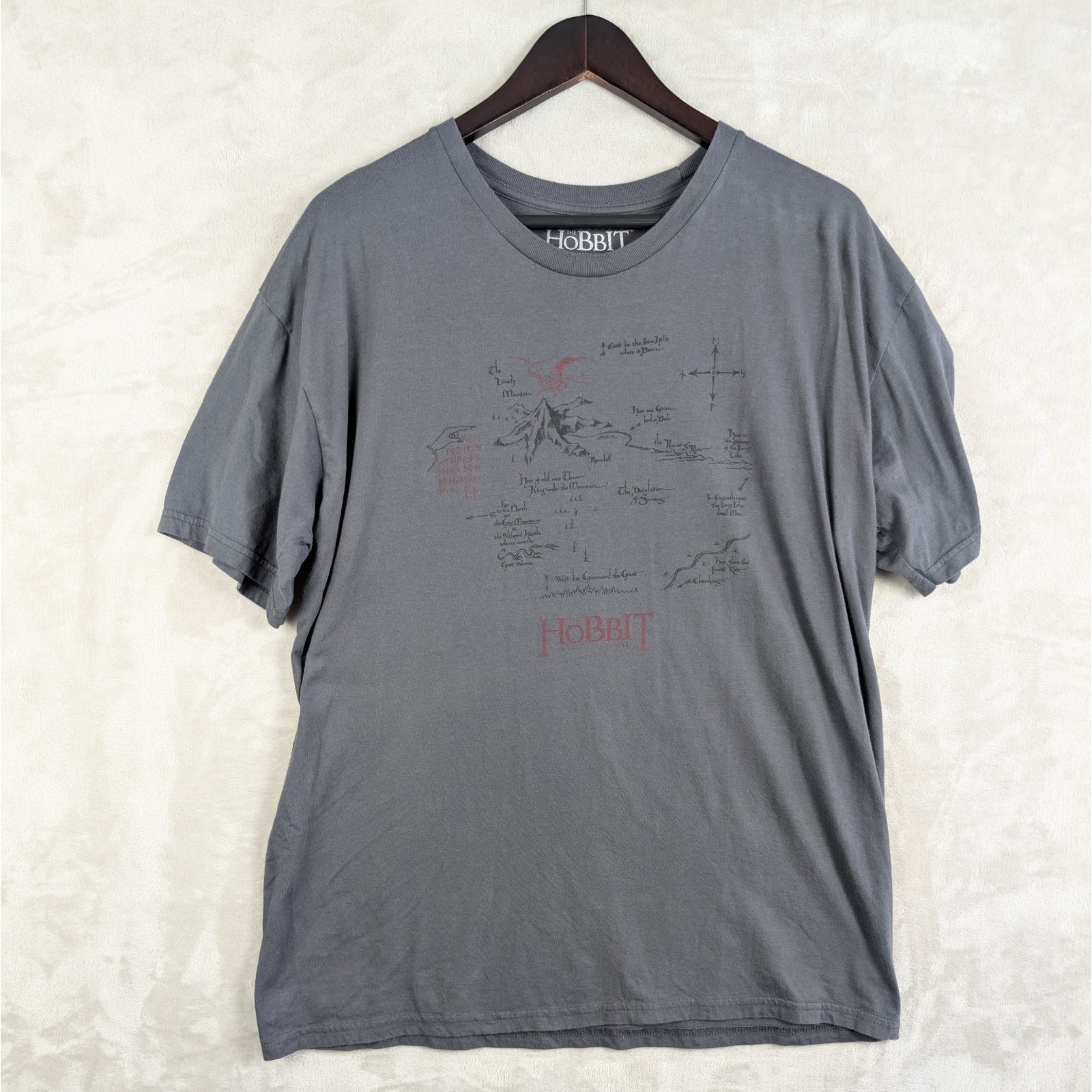 The Hobbit An Unexpected Journey Map T Shirt Men’s XL 2012 Promo Cinemacore