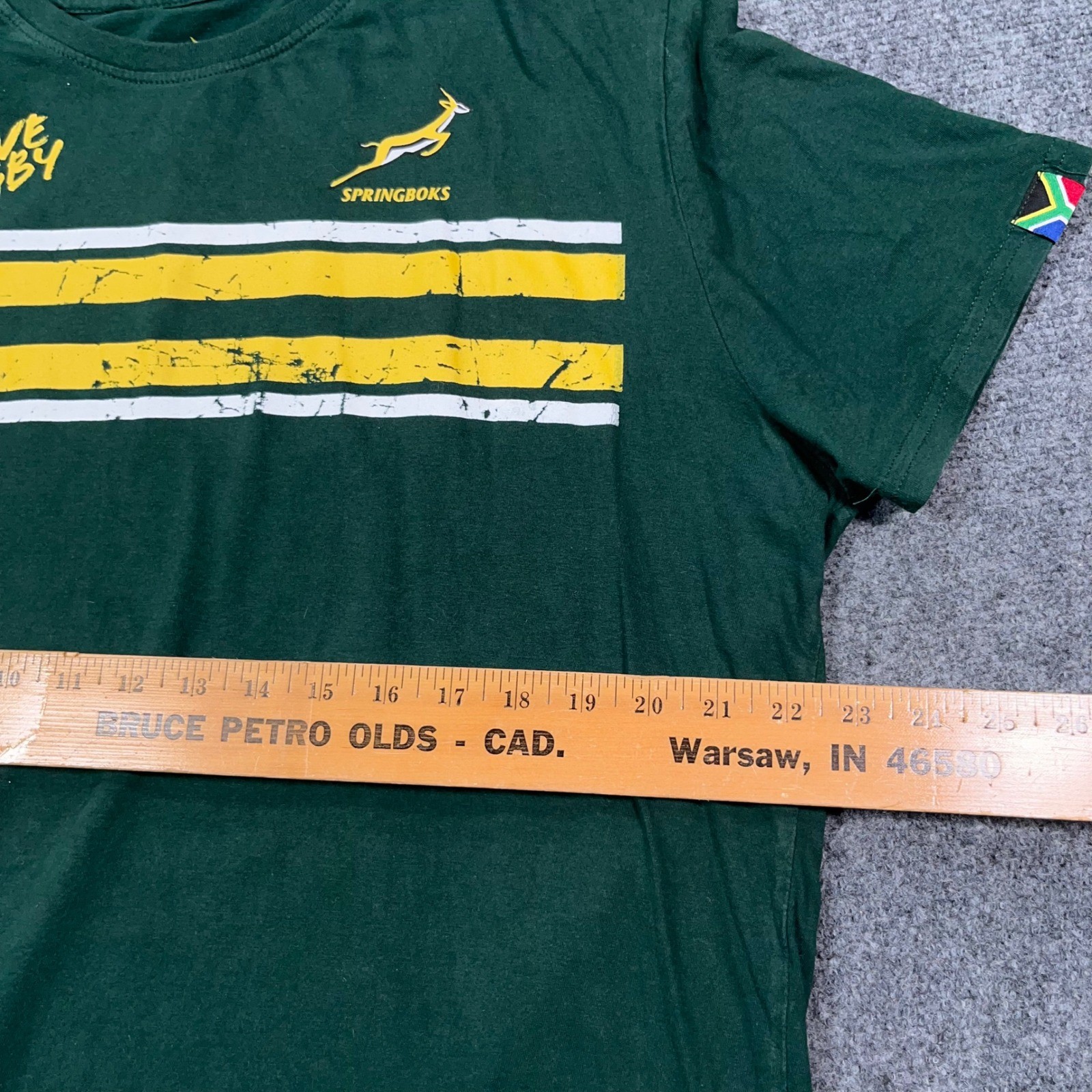 Springboks Official Licensed Product T-Shirt Mens XL Love Rugby Graphic Green