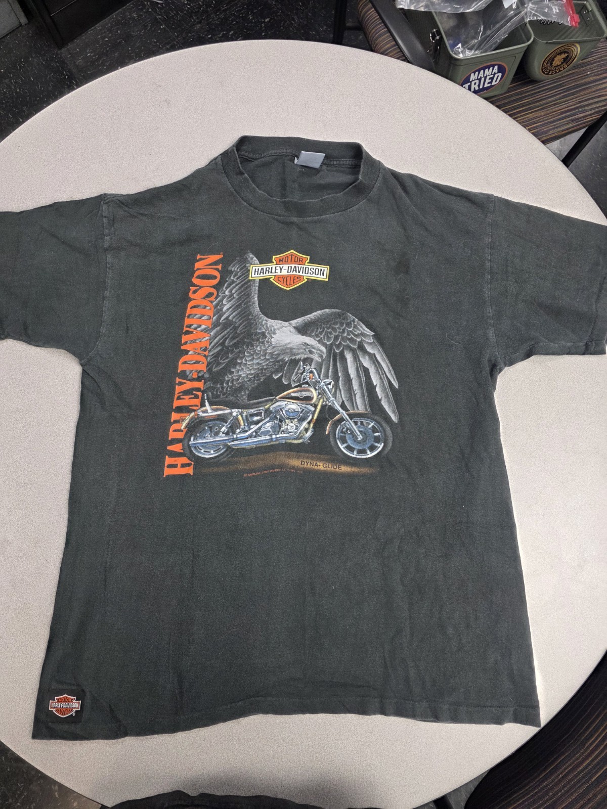 Vintage 1991 3D Emblem Harley Davidson Dyna Glide Shirt Mens XL Rare