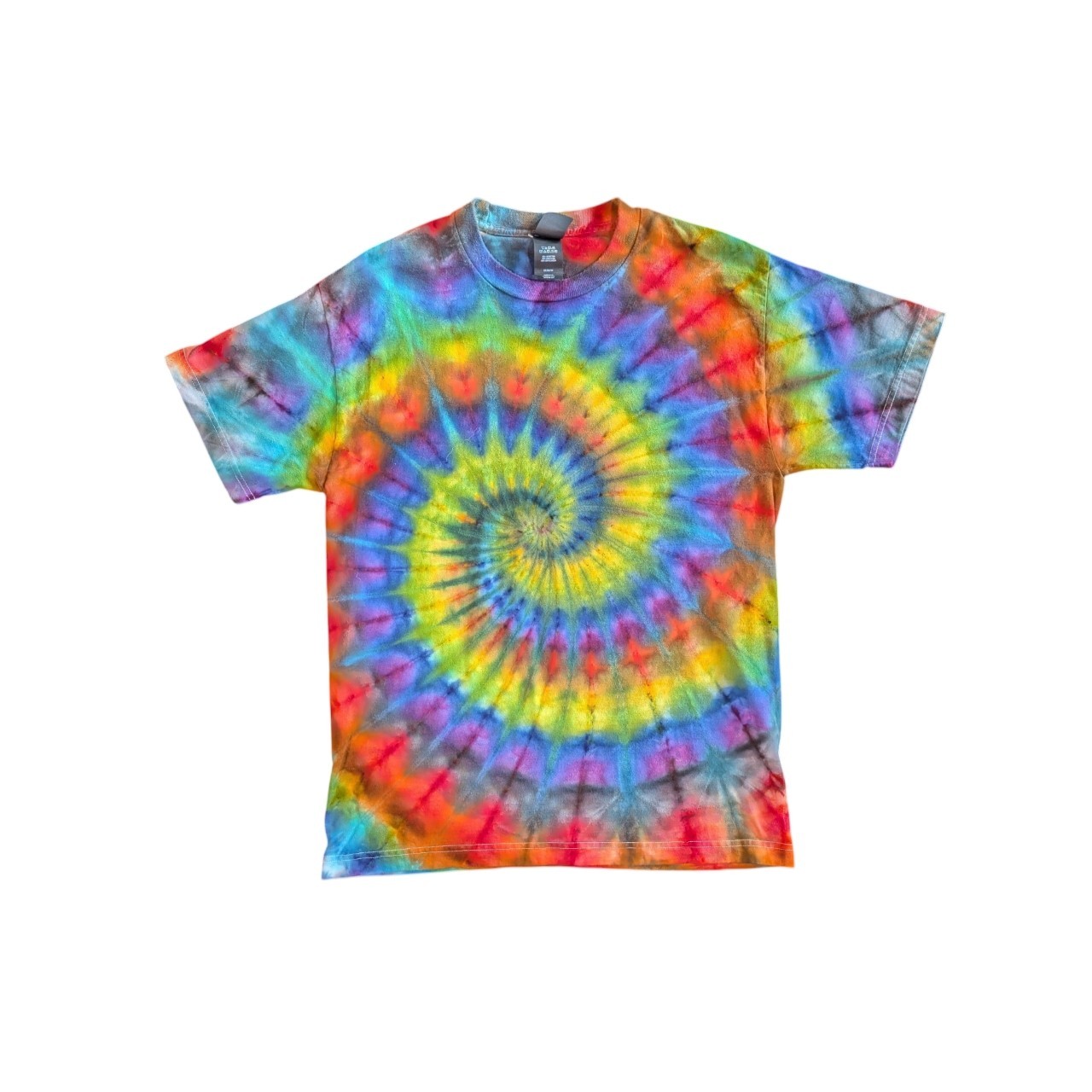 ZencraftArts Spiral Tie Dye Shirt Medium Handcrafted Rainbow Swirl Art Tee