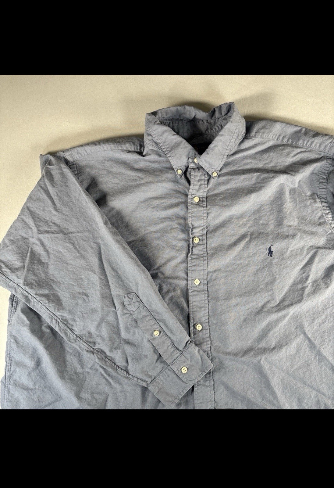 Ralph Lauren Shirt Mens 3XB Big Blue Button Down Preppy Casual Logo