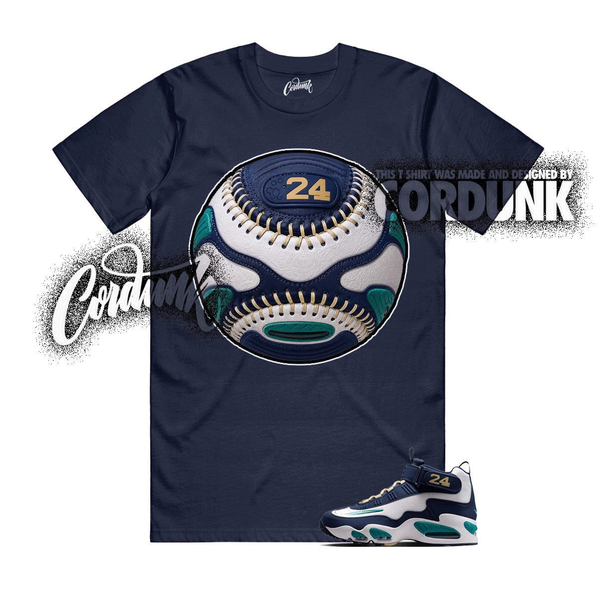 Air Griffey Max 1 Midnight Navy Fresh Water Swingman HBCU T Shirt Match BB