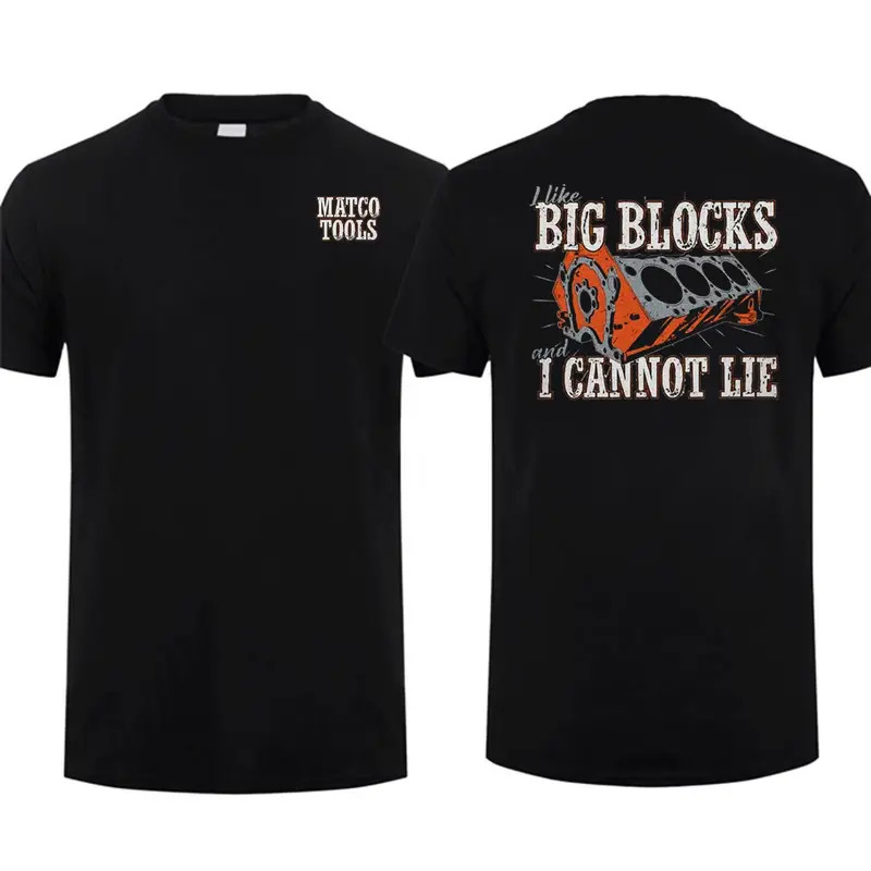Matco Tools Black T-Shirt Big Blocks Can Not Lie Graphic Tee Men’s Cotton Short