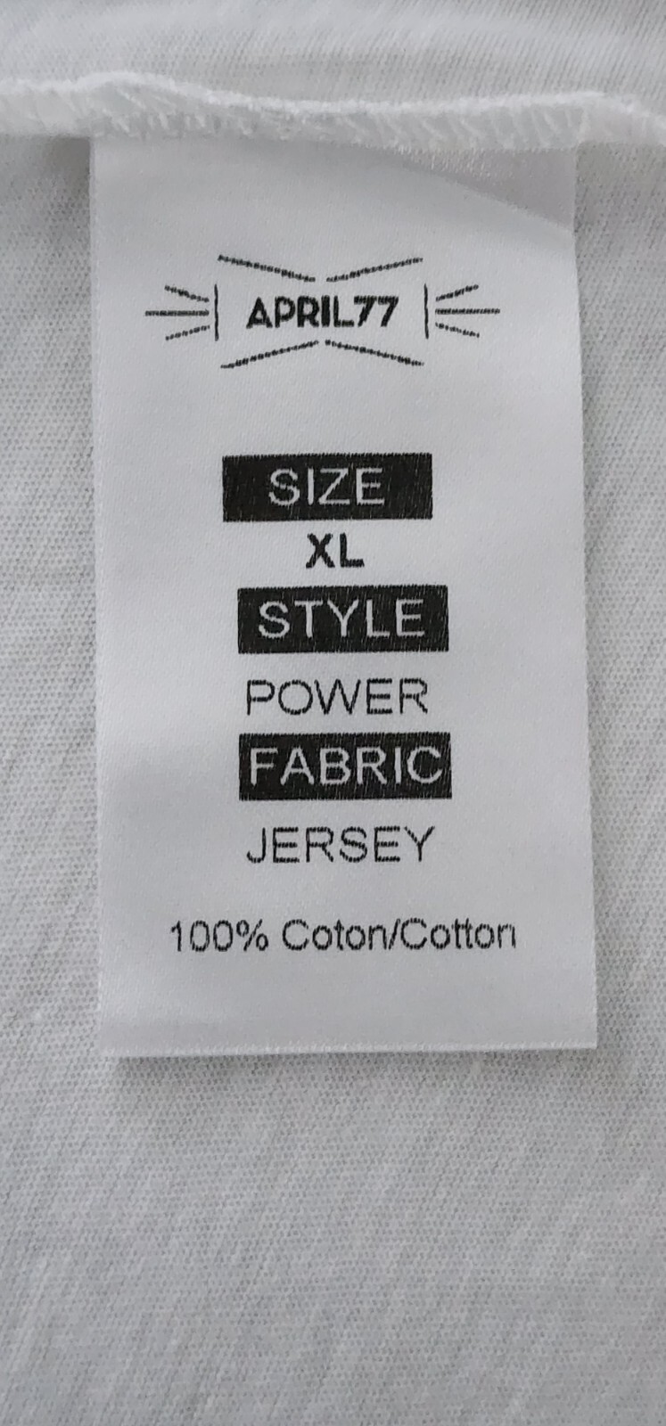 April 77 Power Graphic Print T Shirt Unisex Adults 100% Cotton X-Large*
