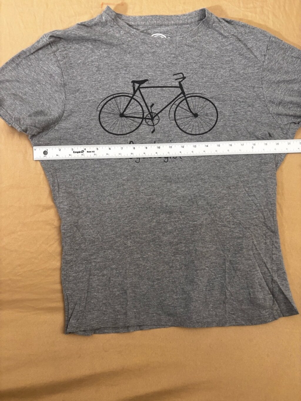 Crazy Dog T-shirts Tee L Men’s Gray Cycologist Bicycle Graphic