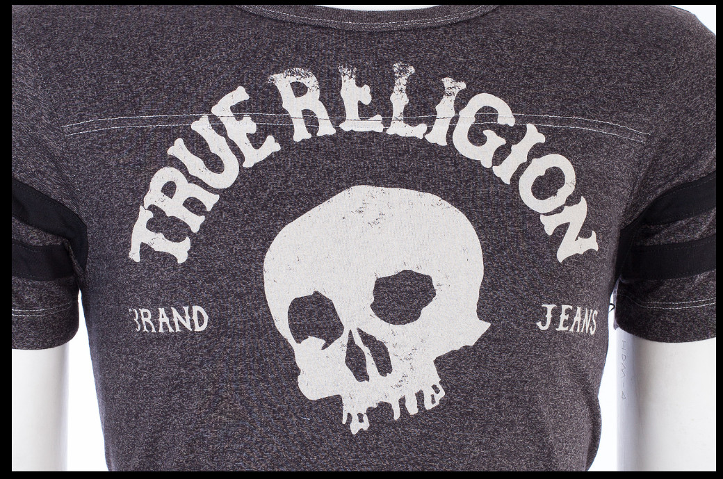 $89 TRUE RELIGION Black TRUE SKULL Short Sleeve Designer Graphic T-shirt NWT