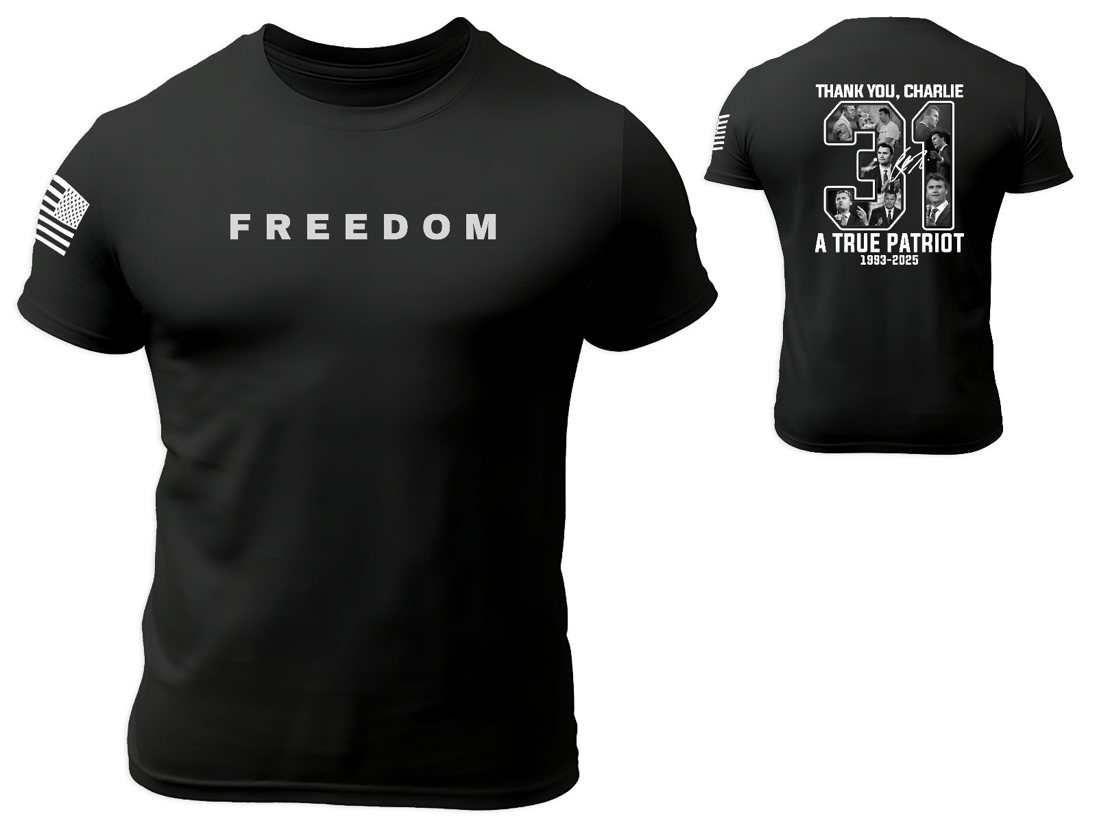 Freedom Charlie Kirk Shirt, Thank You Charlie 31 Shirt 100% Cotton soft style