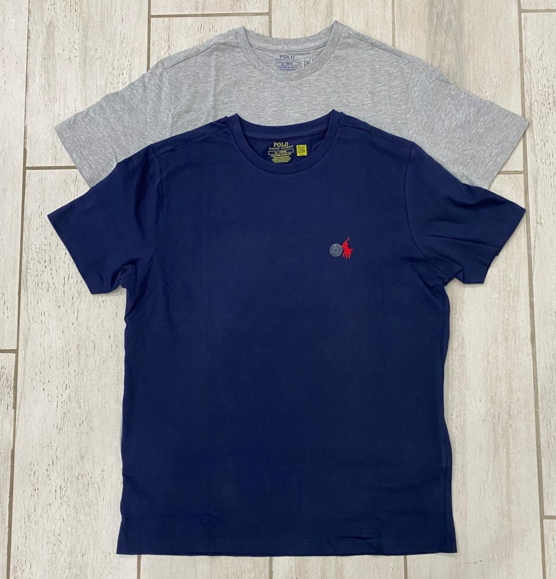 Polo Ralph Lauren Men’s Custom Slim Fit Crewneck T-Shirt Navy , Gray -S, -XXL